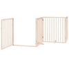 vidaXL Dog Gate with Door Foldable 4 Panels 126.0 " Poplar Wood
