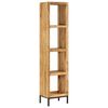 vidaXL Bookshelf Natural Mango Wood Solid Mango Wood Medium Bookshelf