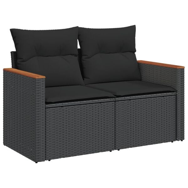 vidaXL Garden Sofa Set Black