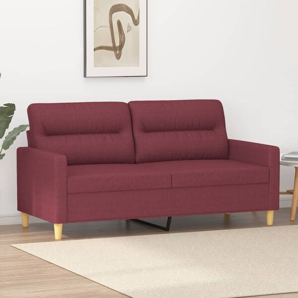 vidaXL 2-seater Sofa Wine Red Fabric (100% polyester), metal, textilene