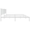 vidaXL Bed Frame White Powder-Coated Steel 76x80 in Bed Frame