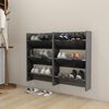vidaXL Wall Shoe Cabinet Set of 2 High gloss grey Engineered wood