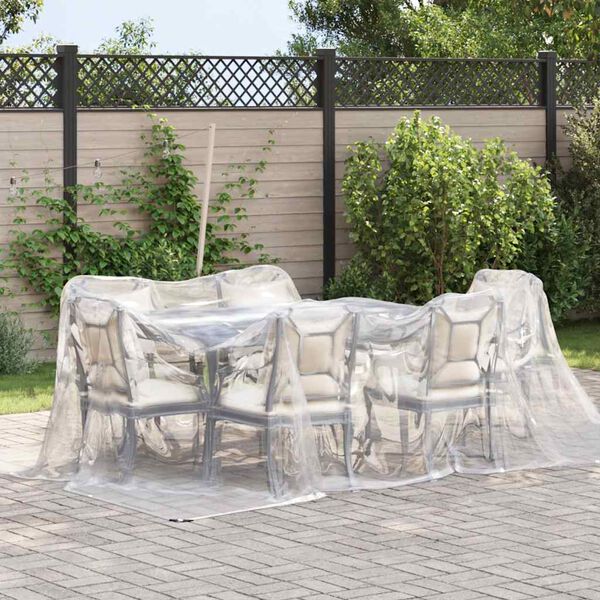 vidaXL Clear Tarpaulin with Eyelets 9.8x16.4' Polyethylene