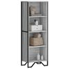 vidaXL Bookcase Grey Sonoma Engineered wood, Metal Slim Bookcase