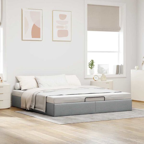 vidaXL Ottoman Bed Frame Light Grey