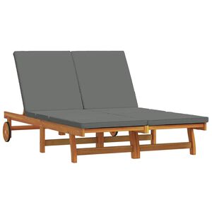 vidaXL Sun Lounger Reclining Brown 125 x 200 x 84cm Solid Acacia wood