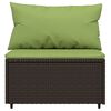 vidaXL Patio Middle Sofa Brown, Green