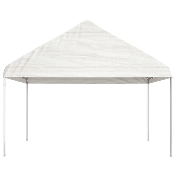 vidaXL Gazebo With Roof White Polyethylene, Galvanized Steel Large