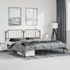 vidaXL Bed Frame Black Powder-Coated Steel Double Bed Frame