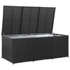 vidaXL Storage Chest Black Polyethylene Rattan Large Garden Storage Box