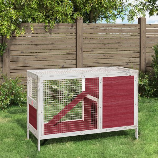 vidaXL Rabbit Hutch Mocha Solid Pine Wood 40.6 x 17.3 x 27.4 in