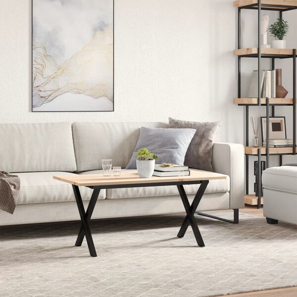 vidaXL Coffee Table Natural wood and black