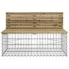 vidaXL Garden Bench With Gabion Basket Natural Pine Pinewood Large