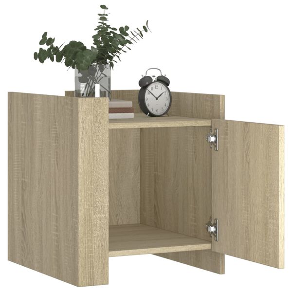 vidaXL Bedside Cabinet Sonoma oak Engineered wood Medium Bedside Cabinet