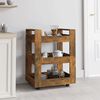 vidaXL Kitchen Trolley Smoked Oak 23.6x17.7x31.5" Engineered Wood