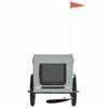 vidaXL Pet Bike Trailer Grey and Black Oxford fabric, Iron, PVC One Size