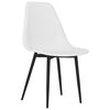 vidaXL Dining Chair Set of 6 White Polypropylene, powder-coated metal