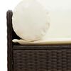 vidaXL Patio Sofa with Cushions 3-Seater Brown Poly Rattan