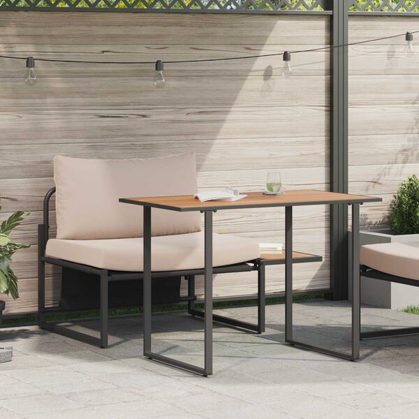 vidaXL Garden Dining Set 2 pcs Taupe Steel