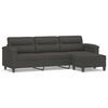 vidaXL 3-Seater Sofa with Footstool Dark Gray 82.7" Microfiber Fabric