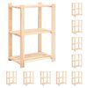 vidaXL 3-Tier Storage Racks 10 pcs 23.6"x15"x35.4" Solid Pinewood 330.7 lb