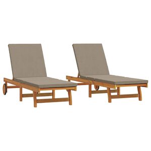 vidaXL Sun Lounger 2 pcs Brown 63 x 199 x 85cm Solid Acacia wood