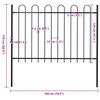 vidaXL Garden Fence with Hoop Top Steel 71.3"x47.2" Black