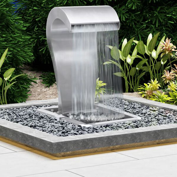 vidaXL Garden Fountain Silver Brushed Stainless Steel (SS 304) Standard