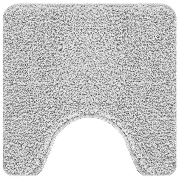 vidaXL Anti-slip Bath Mat with Toilet Cut Gray 19.7" x 19.7" PP