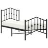 vidaXL Bed Frame Black Powder-Coated Steel Small Single Bed Frame
