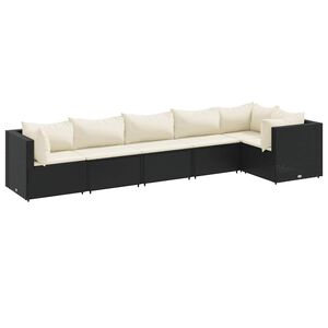 vidaXL Patio Lounge Set Black & Cream