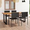 vidaXL 5 Piece Patio Dining Set Poly Rattan Black