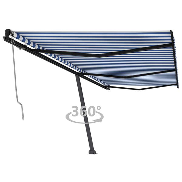 vidaXL Retractable Awning Blue and White