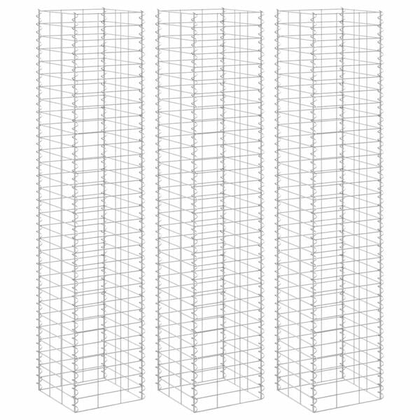 vidaXL Gabion Raised Bed Silver Iron Extra Tall Gabion Raised Bed