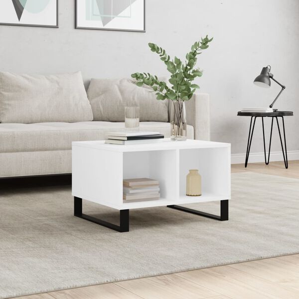 vidaXL Coffee Table White Engineered Wood Medium Coffee Table