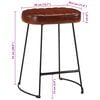 vidaXL Bar Stool Set of 2 Dark Brown Powder-Coated Iron Medium Durable