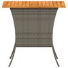 vidaXL Garden Table Grey PE rattan Standard UV-resistant materials