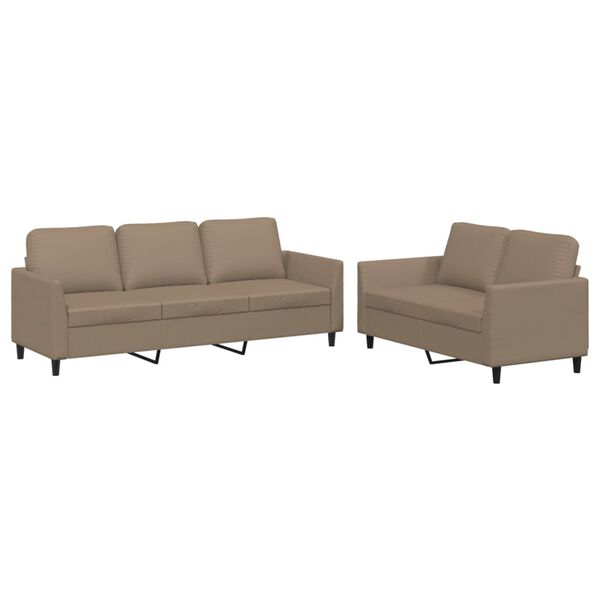 vidaXL Sofa Set Cappuccino