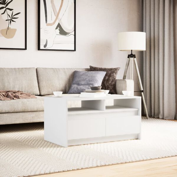 vidaXL Coffee Table White Engineered Wood 35.4 x 19.7 x 17.9 in