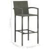 vidaXL Garden Bar Set Grey, Natural Wood