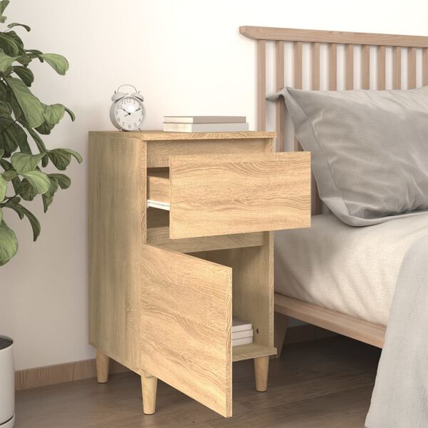 vidaXL Nightstand Sonoma Oak Engineered Wood Standard Nightstand