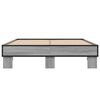 vidaXL Bed Frame Grey sonoma Engineered wood, metal, plywood 55 x 79 in