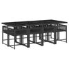 vidaXL Garden Dining Set Black
