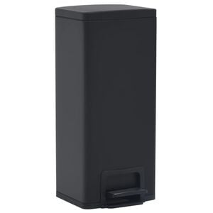 vidaXL Dustbin with Pedal Anti-fingerprint 7.9 gal Black Stainless Steel
