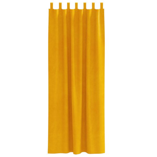 vidaXL Blackout Curtains 2 pcs Mustard Yellow 55.12 x 88.58 in Velvet