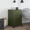 vidaXL Bedside Cabinet Olive Green Cold-rolled steel Medium