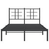 vidaXL Bed Frame Black Powder-Coated Steel Full Size Modern Bed Frame