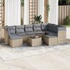 vidaXL Garden Sofa Set Beige PE Rattan, Powder-coated Steel, Tempered Glass