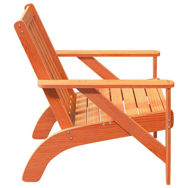 vidaXL Garden Adirondack Chair Wax Brown Solid Pine Wood Medium Durable