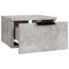 vidaXL Wall-mounted Bedside Cabinet Concrete grey Engineered wood Compact
